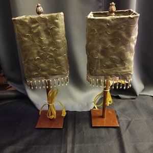 SET of 2 - Bedside LampTable Lamp Night Stand Lamps - Vintage Victorian Style